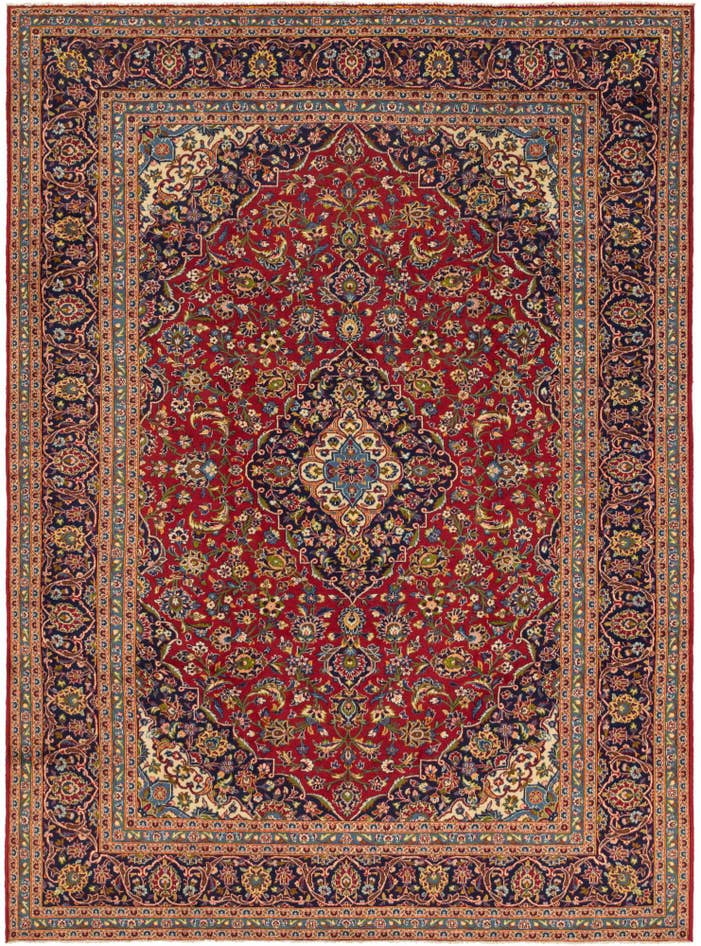 Detail image of 9' 8 x 13' 2 Hand Knotted Kashan Persian Wool Rug