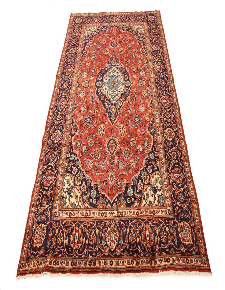 Detail image of 8' x 12' 6 Hand Knotted Kashan Persian Wool Rug