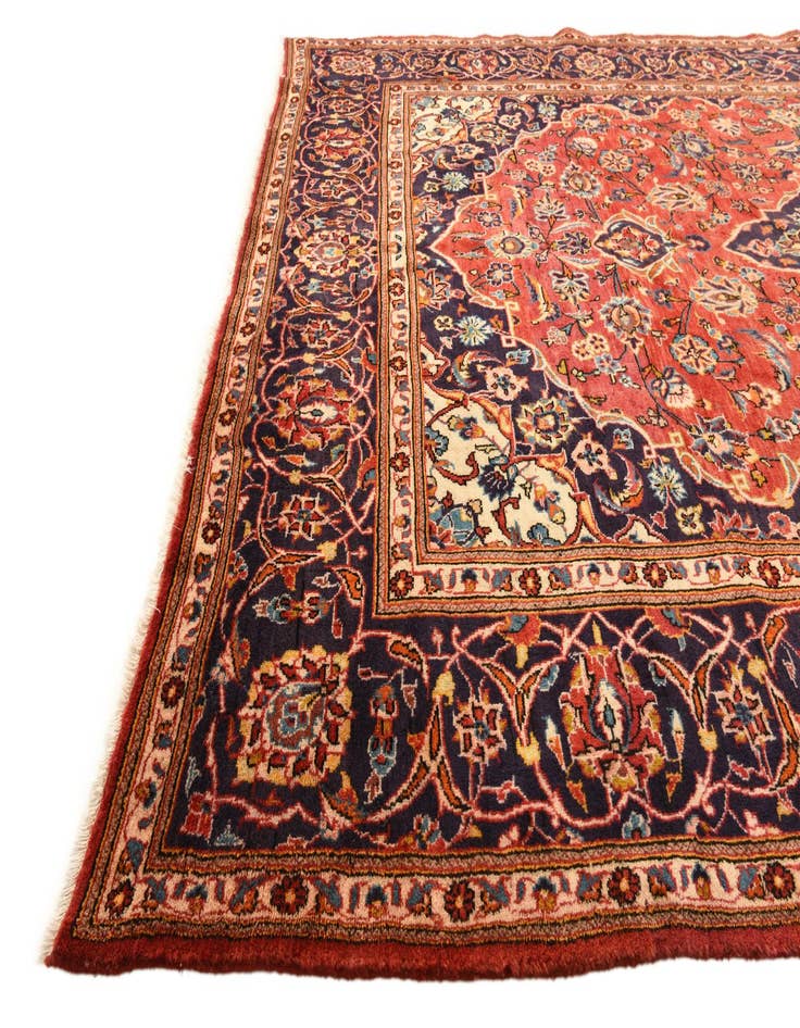 Detail image of 8' x 12' 6 Hand Knotted Kashan Persian Wool Rug