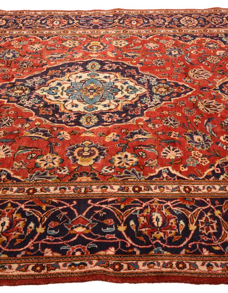 Detail image of 8' x 12' 6 Hand Knotted Kashan Persian Wool Rug