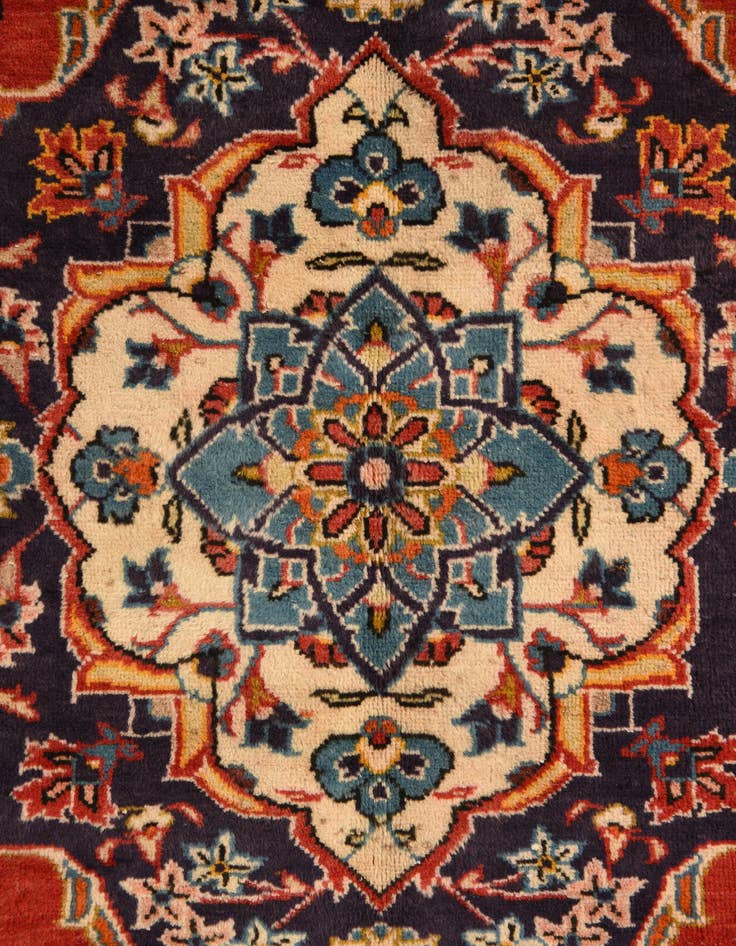 Detail image of 8' x 12' 6 Hand Knotted Kashan Persian Wool Rug
