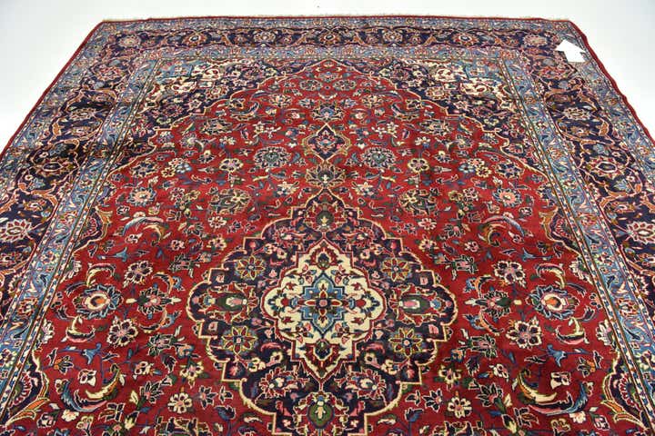 9' 6 x 12' 9 Hand Knotted Kashan Persian Wool Rug