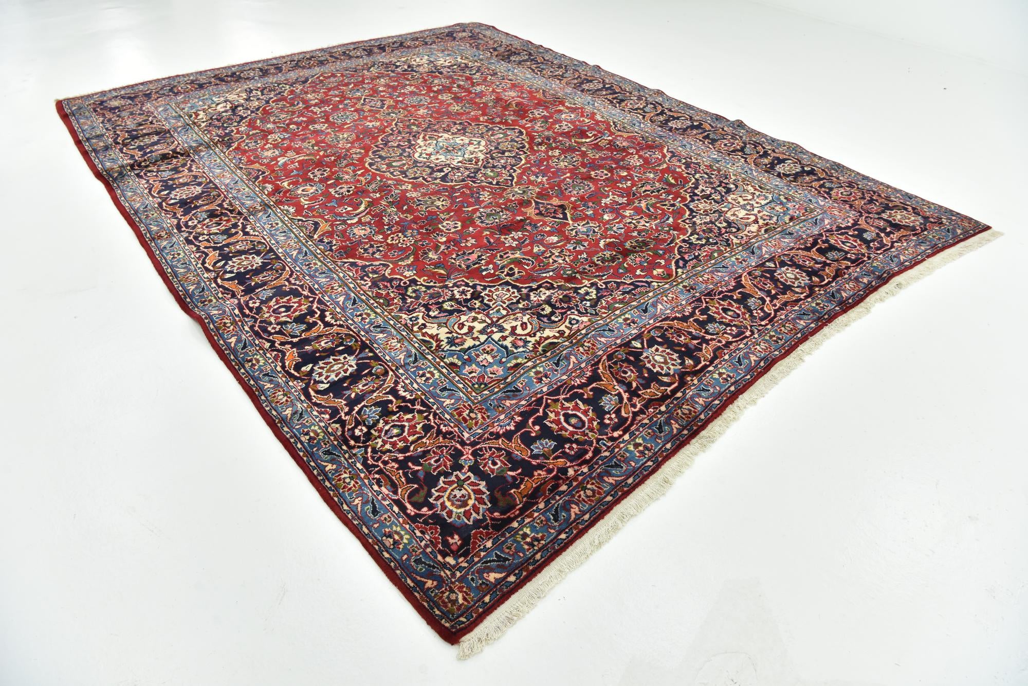 9' 6 x 12' 9 Hand Knotted Kashan Persian Wool Rug