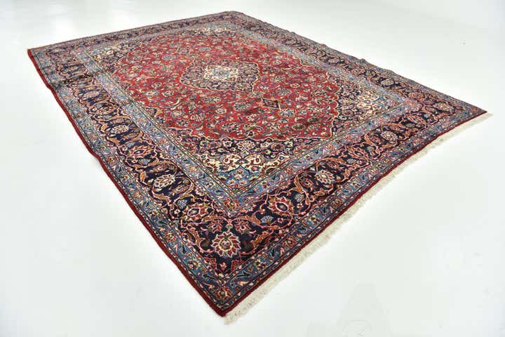 9' 6 x 12' 9 Hand Knotted Kashan Persian Wool Rug