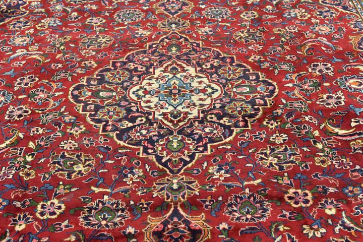 9' 6 x 12' 9 Hand Knotted Kashan Persian Wool Rug