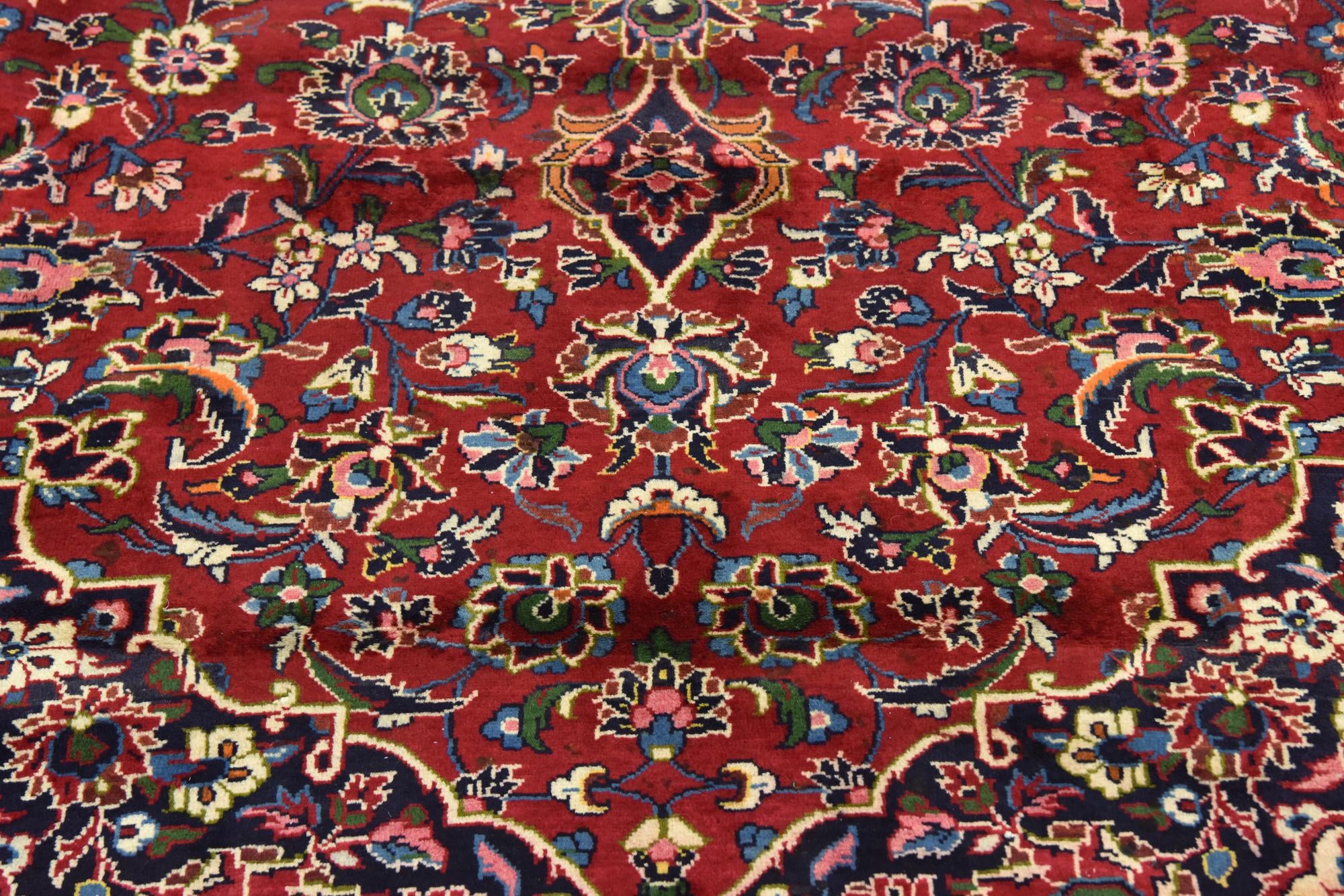 9' 6 x 12' 9 Hand Knotted Kashan Persian Wool Rug