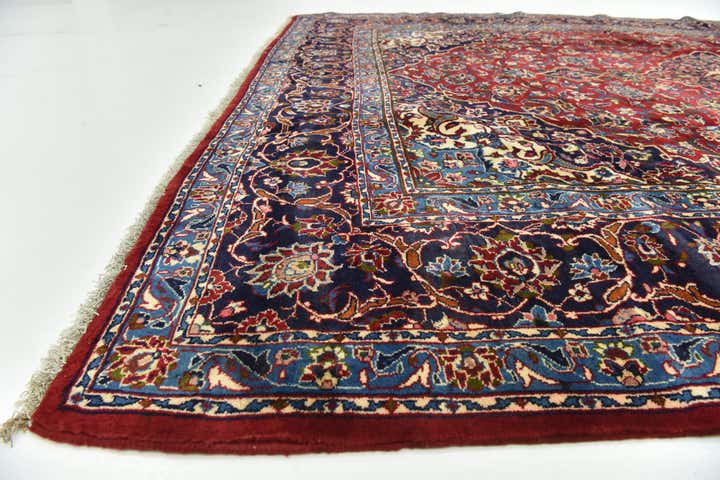 9' 6 x 12' 9 Hand Knotted Kashan Persian Wool Rug
