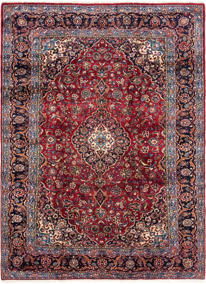 Detail image of 9' 6 x 12' 9 Hand Knotted Kashan Persian Wool Rug