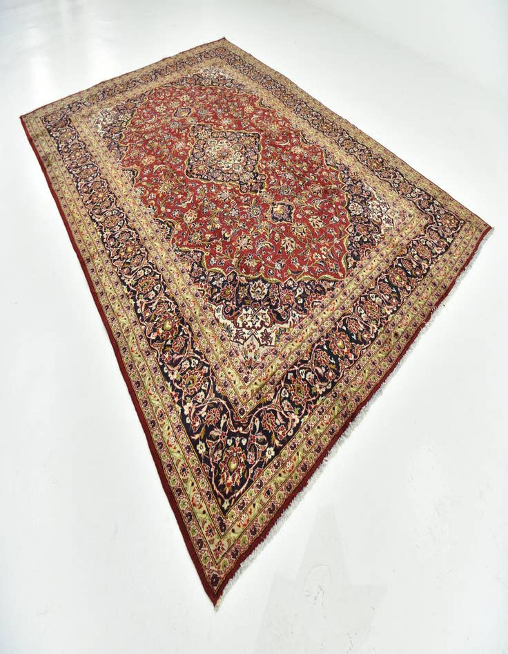 Detail image of 9' 9 x 13' 5  Hand Knotted Kashan Persian Wool Rug