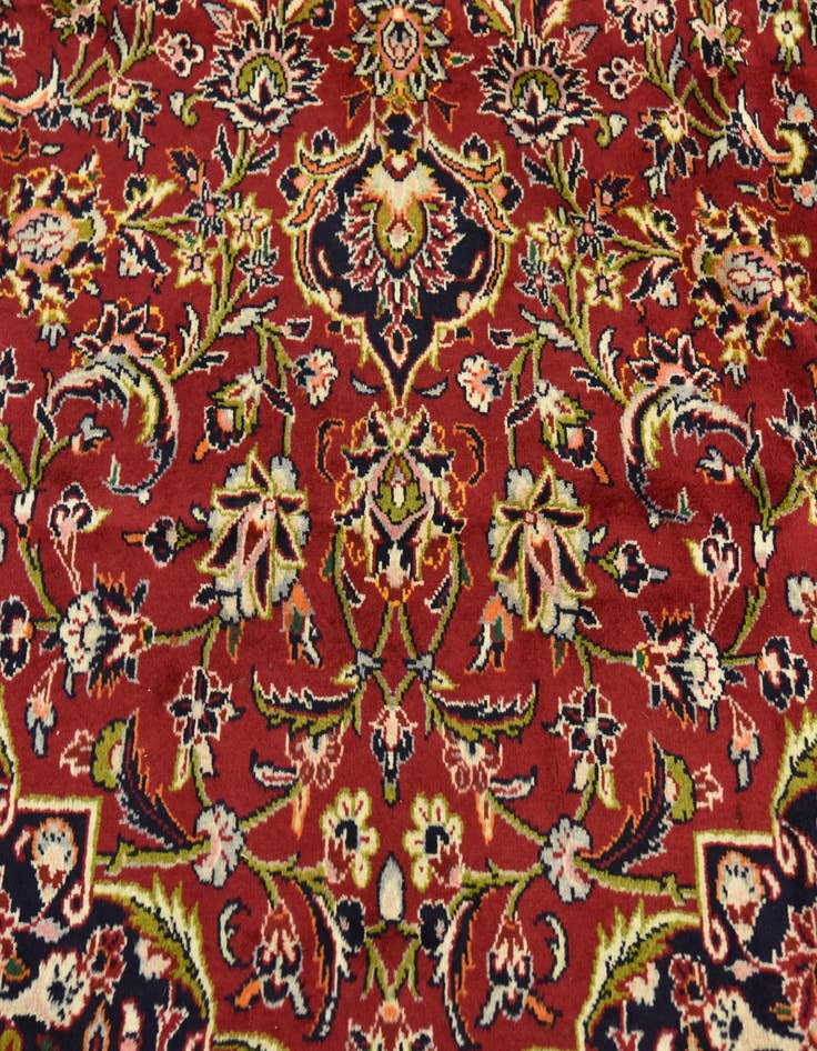 Detail image of 9' 9 x 13' 5  Hand Knotted Kashan Persian Wool Rug