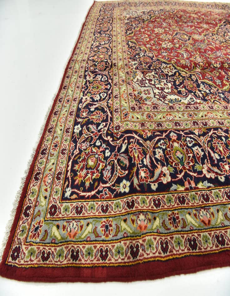 Detail image of 9' 9 x 13' 5  Hand Knotted Kashan Persian Wool Rug