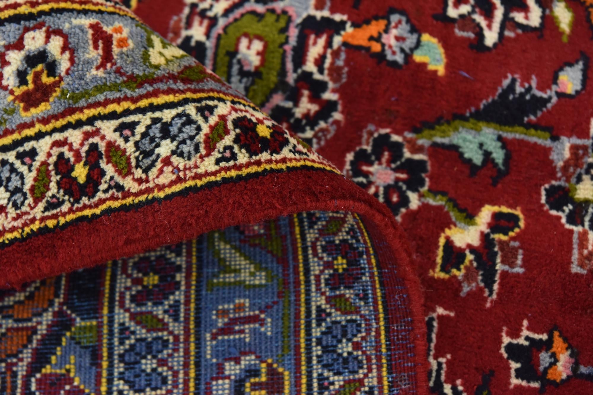9' 8 x 12' 10 Hand Knotted Kashan Persian Wool Rug