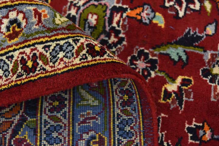 9' 8 x 12' 10 Hand Knotted Kashan Persian Wool Rug