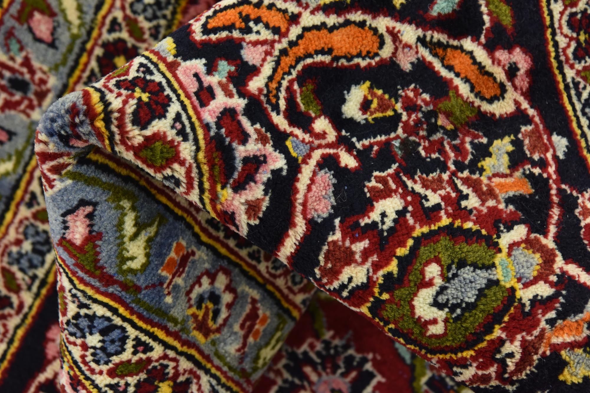 9' 8 x 12' 10 Hand Knotted Kashan Persian Wool Rug