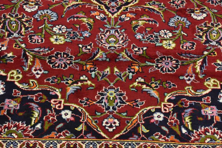 9' 8 x 12' 10 Hand Knotted Kashan Persian Wool Rug