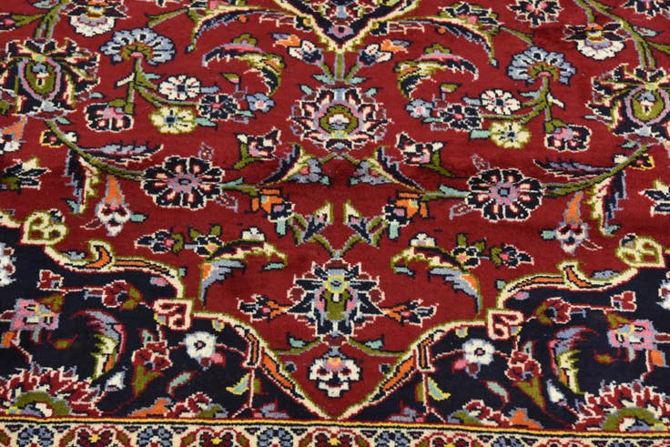 Detail image of 9' 8 x 12' 10 Hand Knotted Kashan Persian Wool Rug