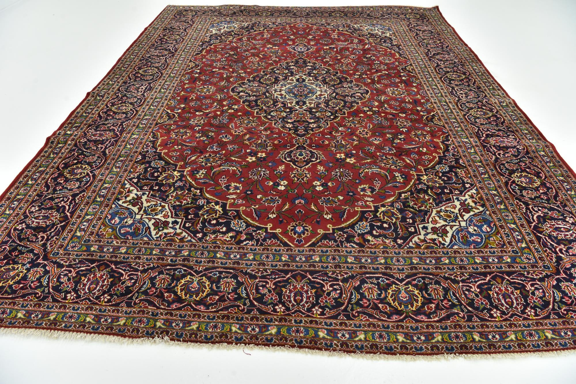 9' 10 x 12' 10 Hand Knotted Kashan Persian Wool Rug