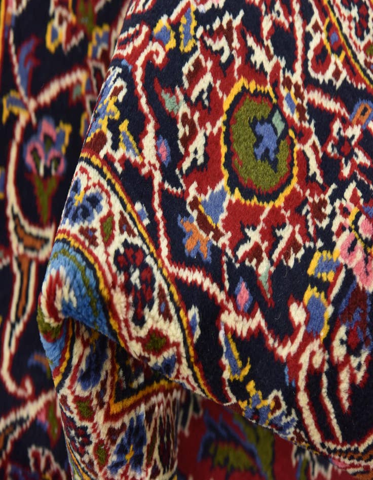 Detail image of 9' 5 x 13' 2  Hand Knotted Kashan Persian Wool Rug