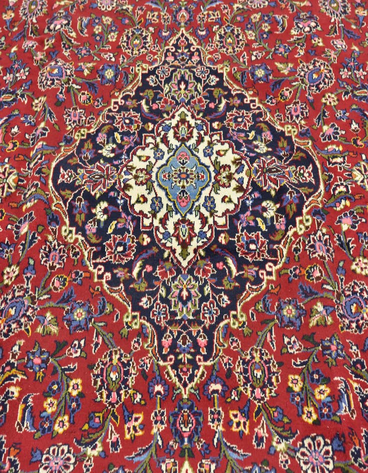 Detail image of 9' 5 x 13' 2  Hand Knotted Kashan Persian Wool Rug