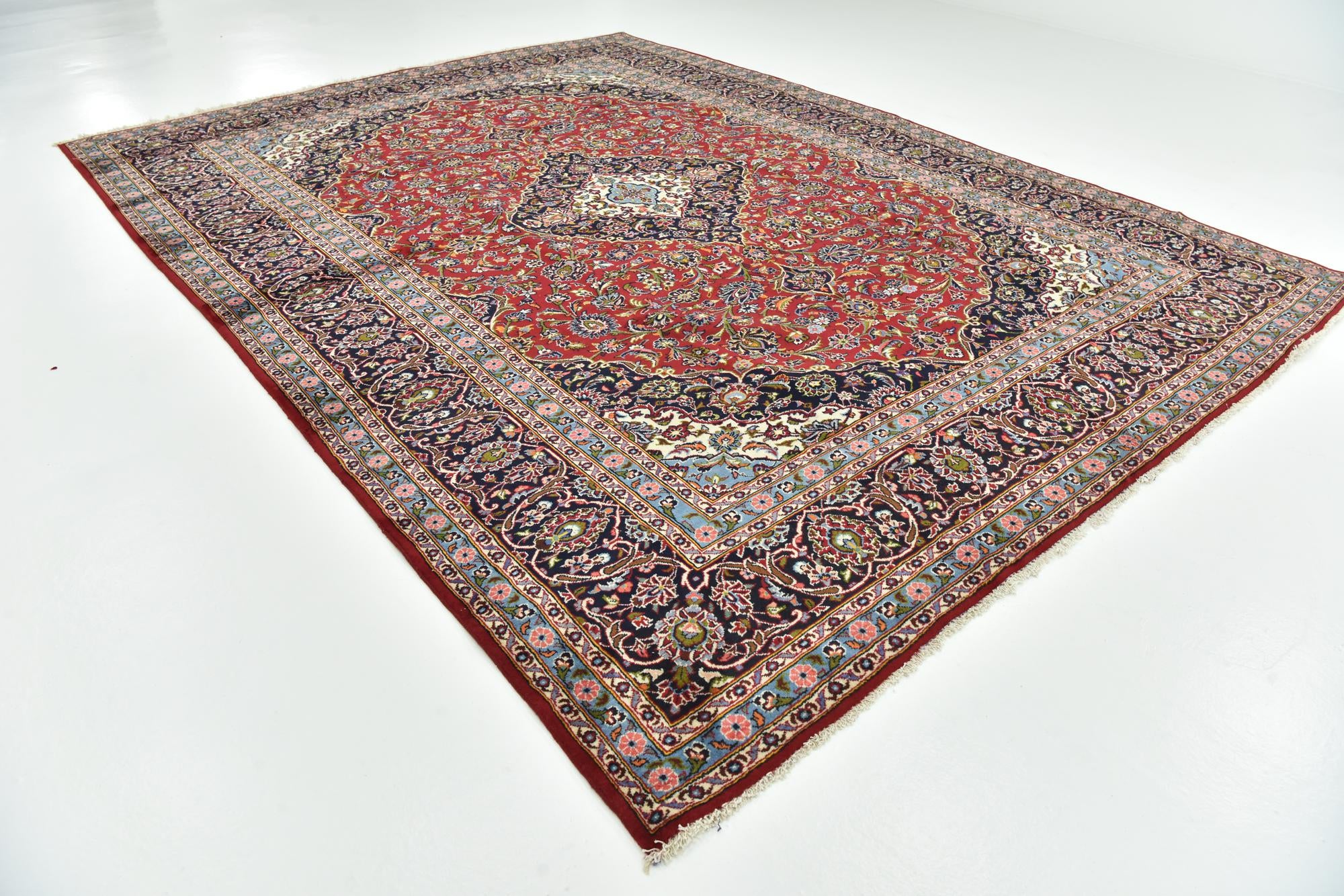 295cm x 400cm anudado a mano Kashan Alfombra Persa Lana