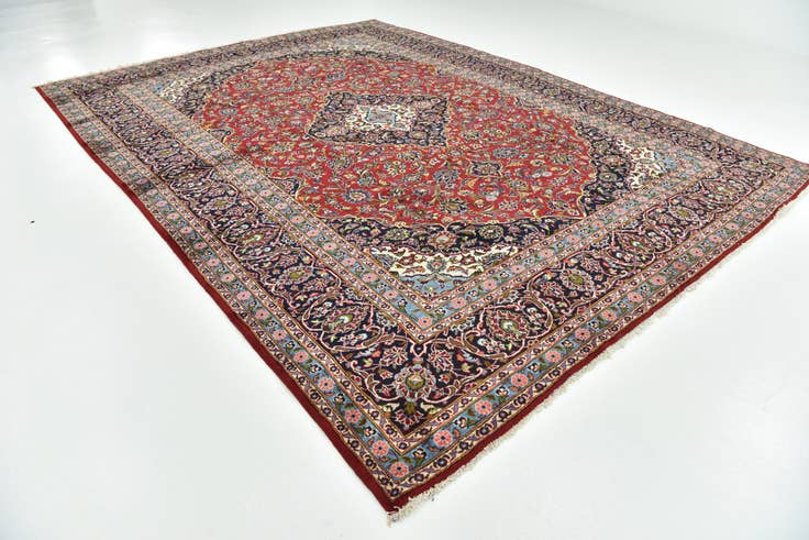 Detail image of 9' 9 x 13' 1 Hand Knotted Kashan Persian Wool Rug