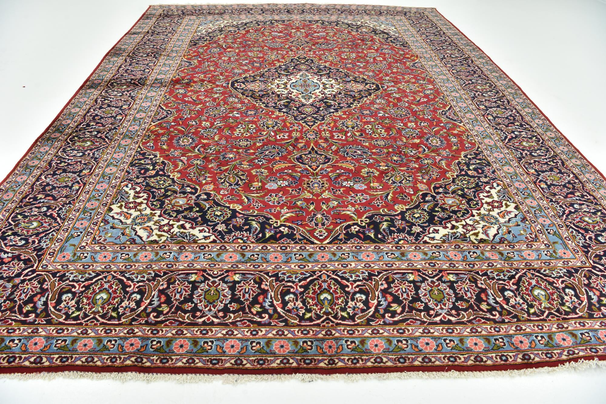 295cm x 400cm anudado a mano Kashan Alfombra Persa Lana