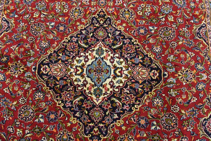 9' 9 x 13' 1 Hand Knotted Kashan Persian Wool Rug