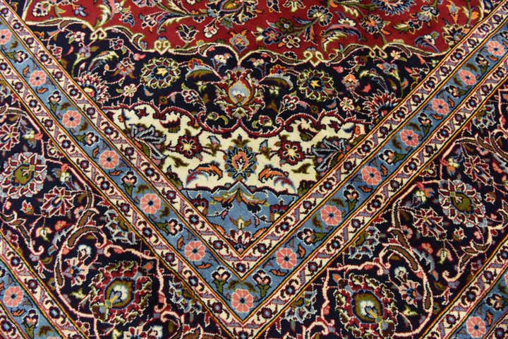 9' 9 x 13' 1 Hand Knotted Kashan Persian Wool Rug