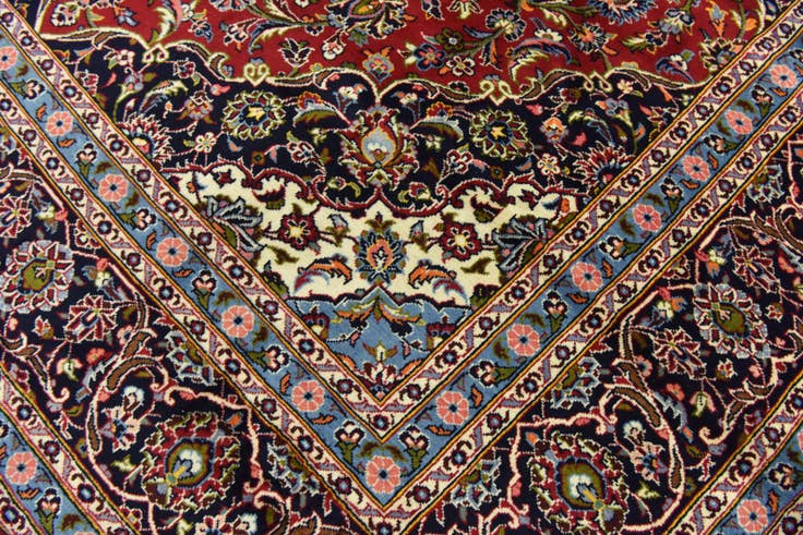 Detail image of 9' 9 x 13' 1 Hand Knotted Kashan Persian Wool Rug