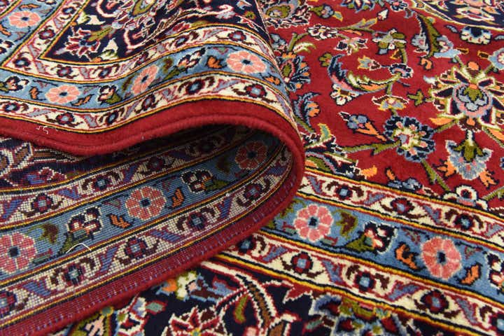 9' 9 x 13' 1 Hand Knotted Kashan Persian Wool Rug