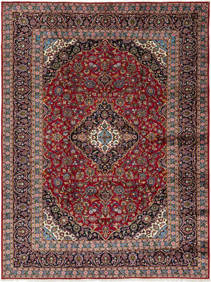 9' 9 x 13' 1 Hand Knotted Kashan Persian Wool Rug