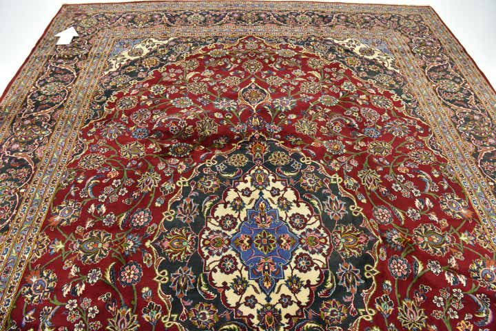 10' x 13' 5 Hand Knotted Kashan Persian Wool Rug