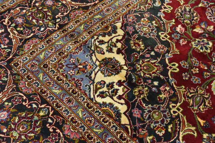 10' x 13' 5 Hand Knotted Kashan Persian Wool Rug