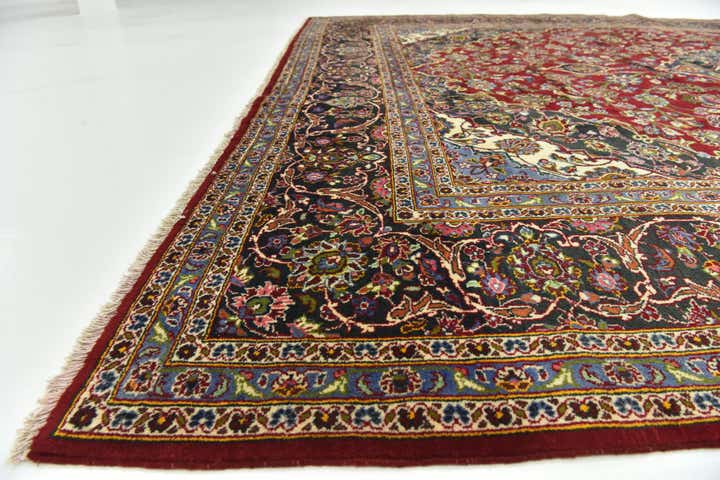 10' x 13' 5 Hand Knotted Kashan Persian Wool Rug