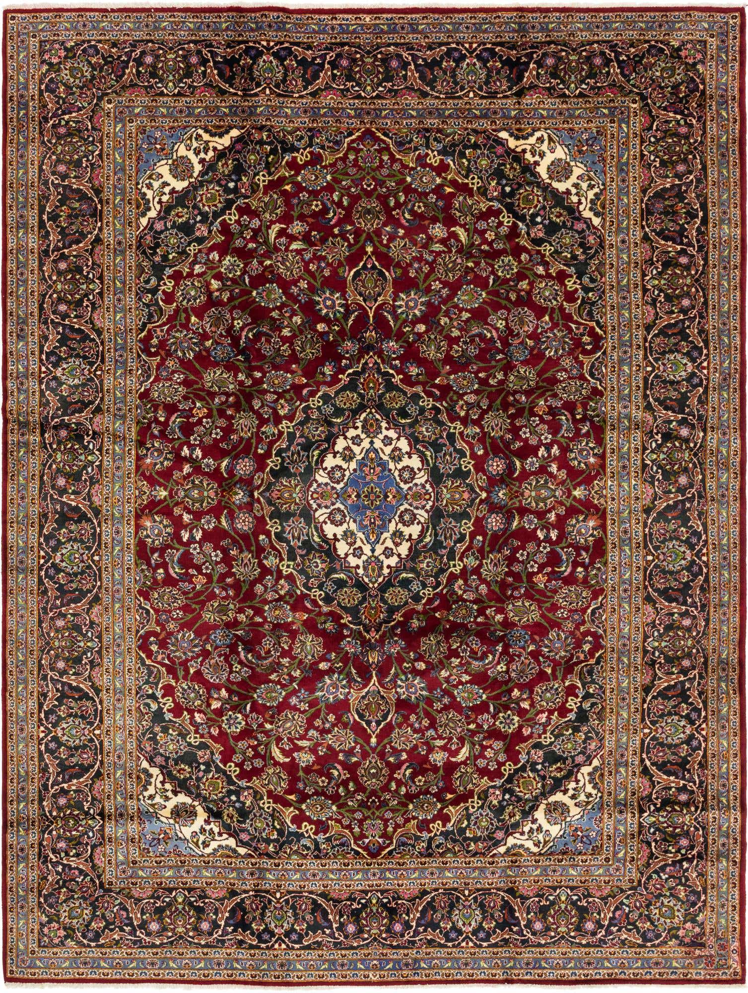 10' x 13' 5 Hand Knotted Kashan Persian Wool Rug
