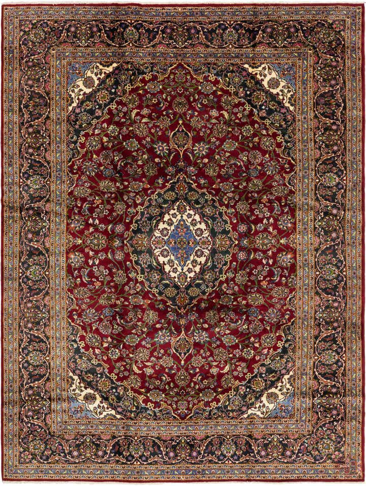 10' x 13' 5 Hand Knotted Kashan Persian Wool Rug
