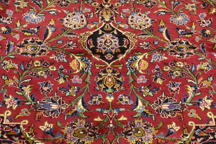 9' 8 x 13' 6 Hand Knotted Kashan Persian Wool Rug