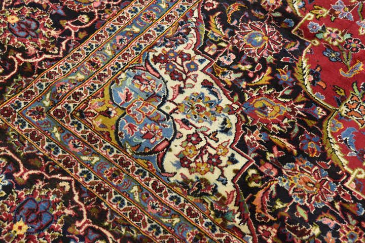 9' 8 x 13' 6 Hand Knotted Kashan Persian Wool Rug