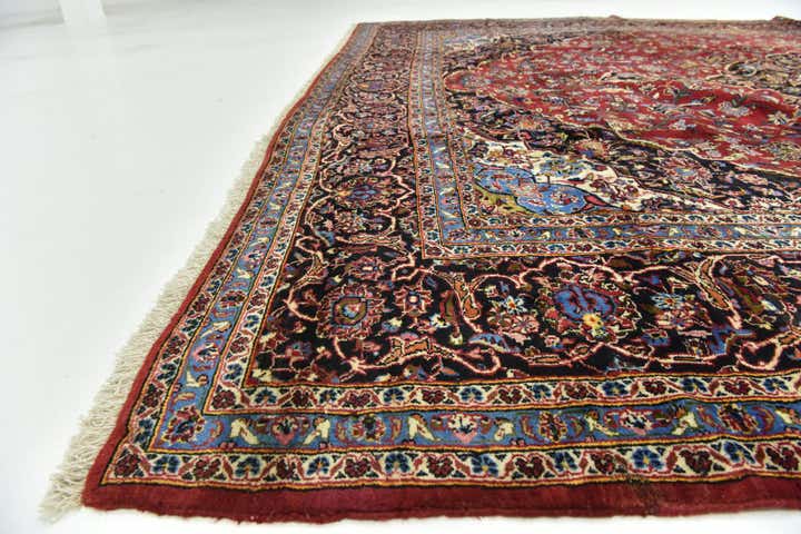 9' 8 x 13' 6 Hand Knotted Kashan Persian Wool Rug