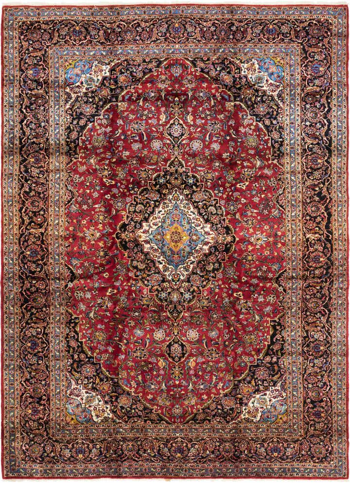 9' 8 x 13' 6 Hand Knotted Kashan Persian Wool Rug