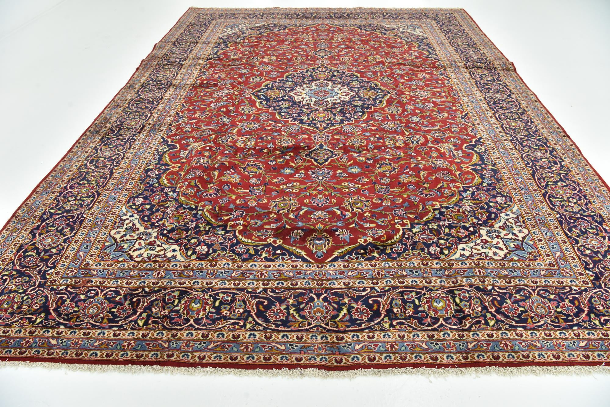 300cm x 400cm Hand Knotted Kashan Persian Wool Rug