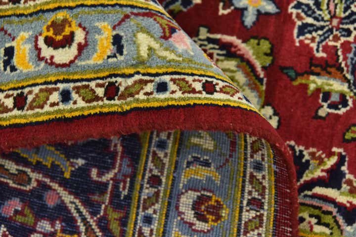 9' 7 x 12' 9 Hand Knotted Kashan Persian Wool Rug