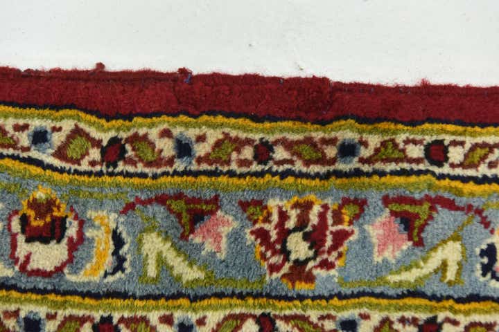 9' 7 x 12' 9 Hand Knotted Kashan Persian Wool Rug