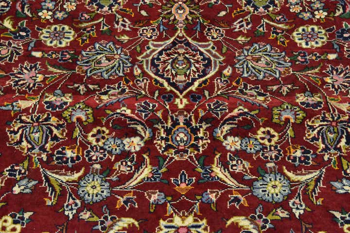 9' 7 x 12' 9 Hand Knotted Kashan Persian Wool Rug