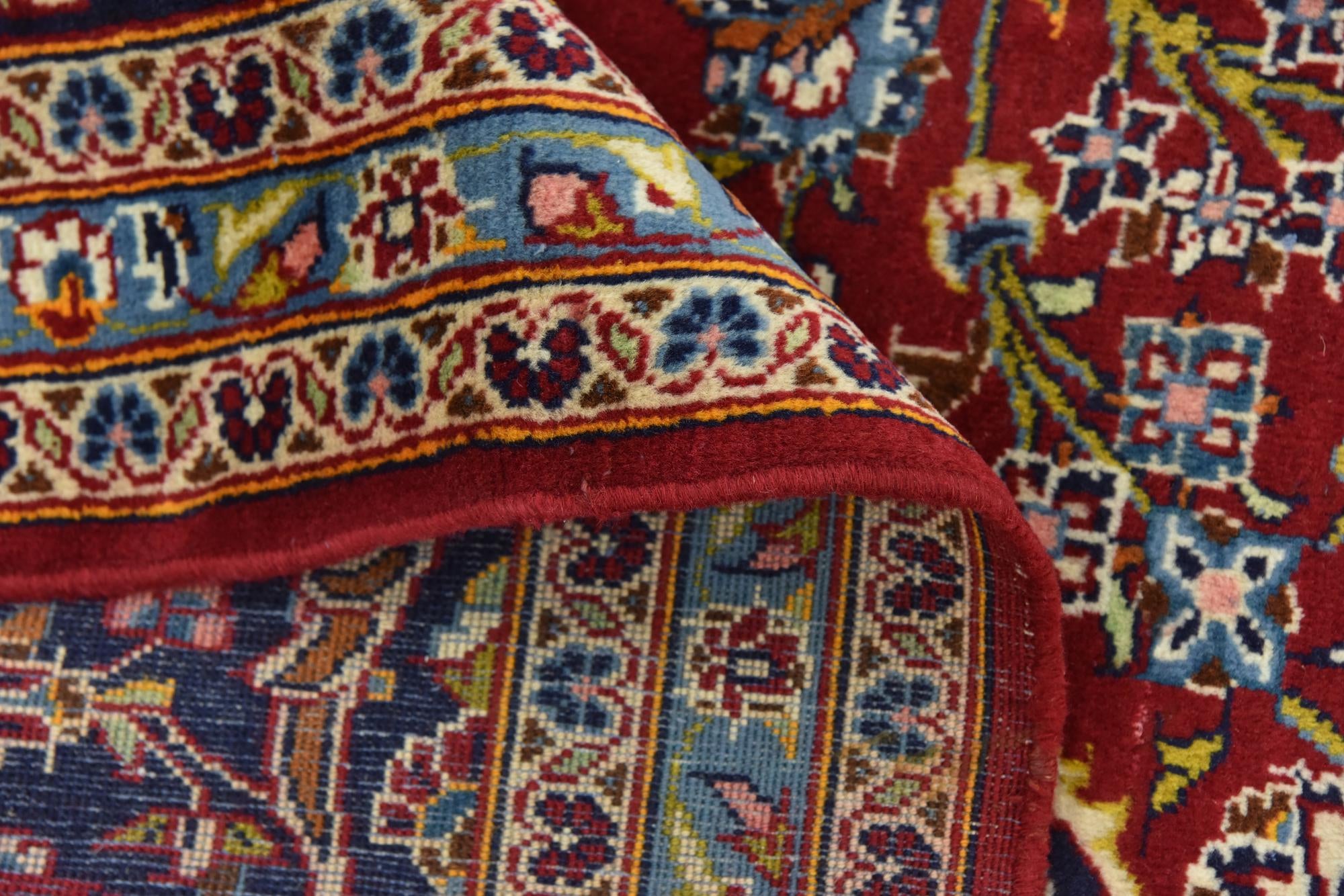 9' 7 x 12' 10 Hand Knotted Kashan Persian Wool Rug