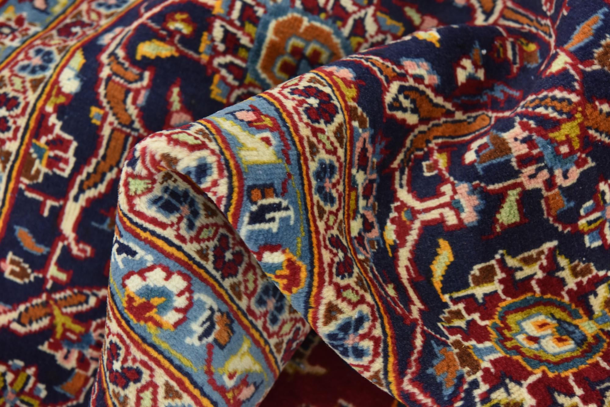 9' 7 x 12' 10 Hand Knotted Kashan Persian Wool Rug