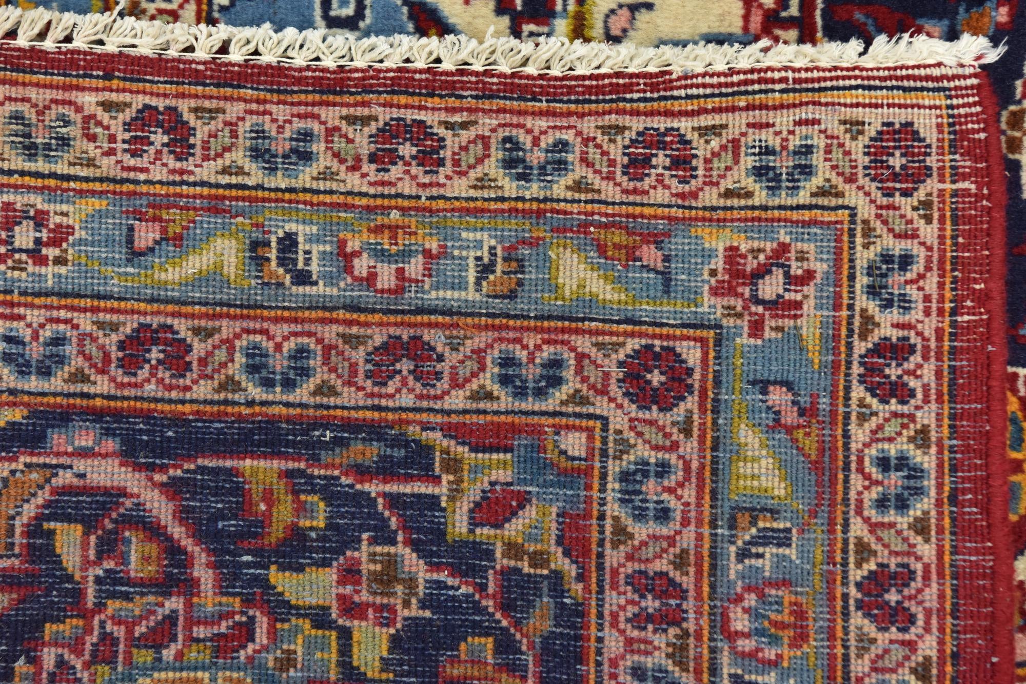 9' 7 x 12' 10 Hand Knotted Kashan Persian Wool Rug