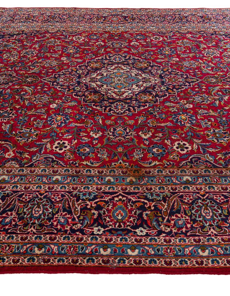 Detail image of 9' 9 x 12' 10  Hand Knotted Kashan Persian Wool Rug