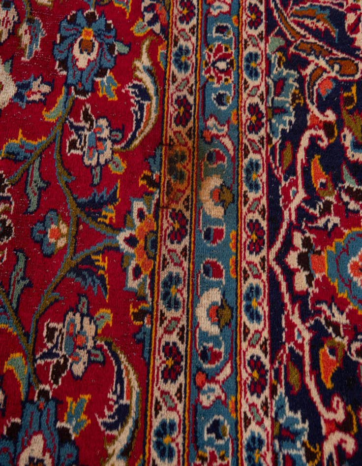 Detail image of 9' 9 x 12' 10  Hand Knotted Kashan Persian Wool Rug