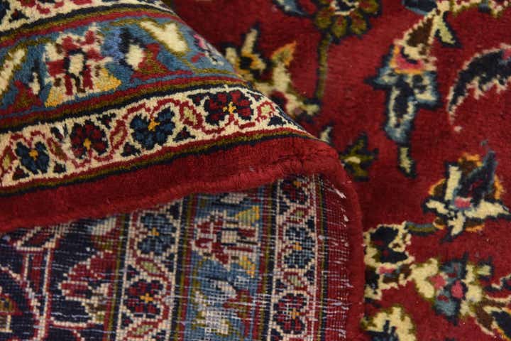 9' 8 x 12' 10 Hand Knotted Kashan Persian Wool Rug